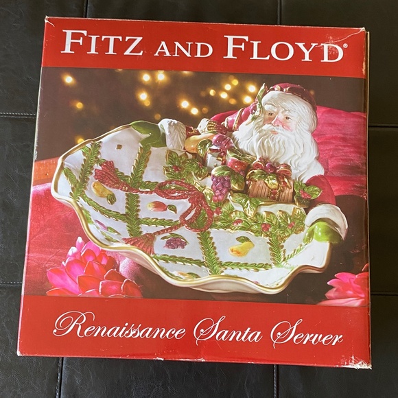 Fitz and Floyd Renaissance Santa Server Bowl Tray - Picture 7 of 8